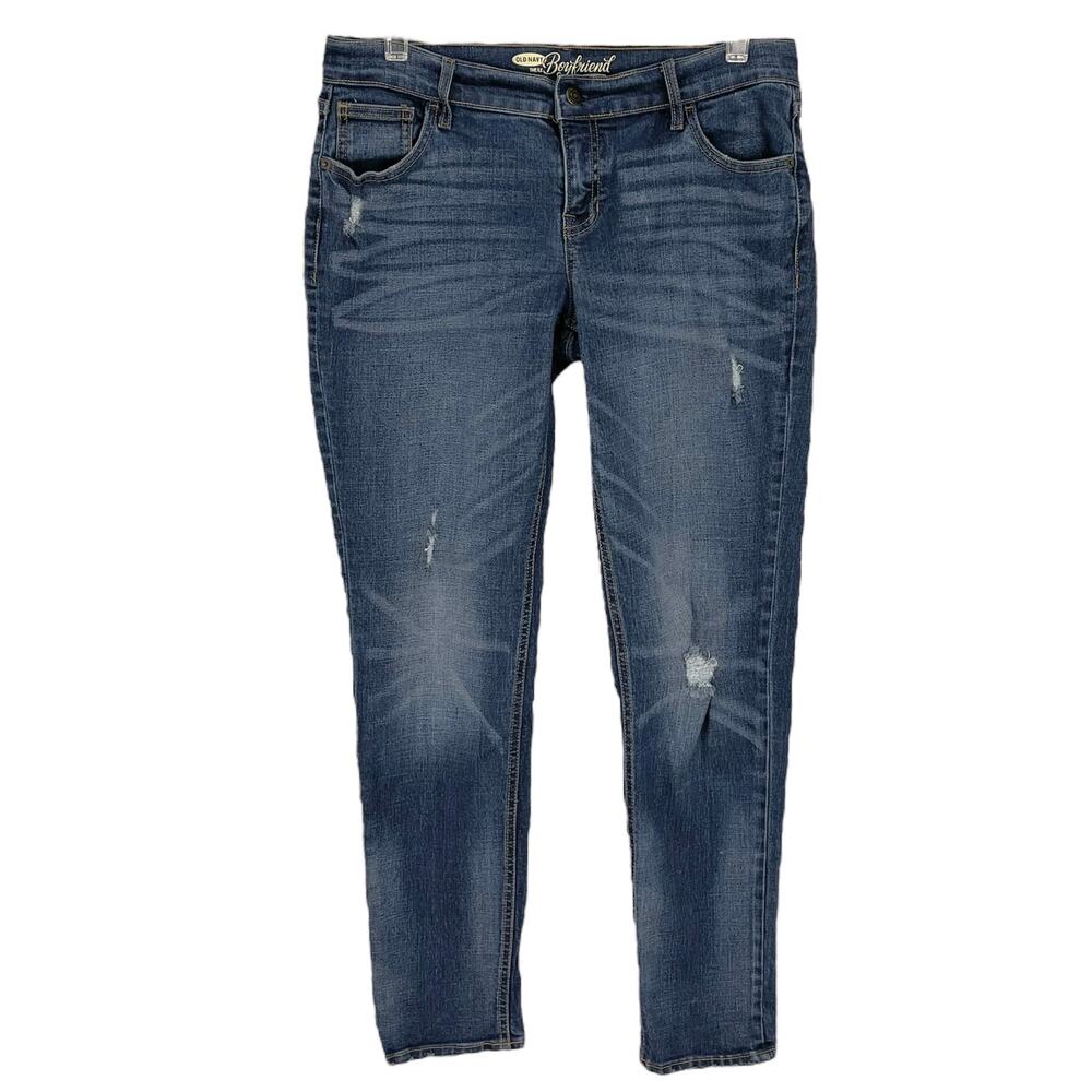 OLD NAVY JEANS Women's Size 6 THE BOYFRIEND TAPERED DISTRESSED
